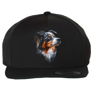 Australian Shepherd Dog Pet Artwork Australian Shepherd Wool Snapback Cap