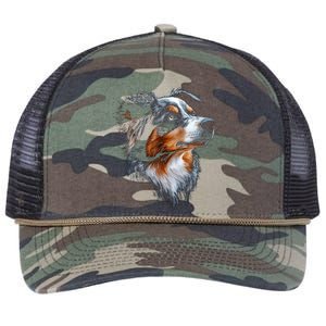 Australian Shepherd Dog Pet Artwork Australian Shepherd Retro Rope Trucker Hat Cap