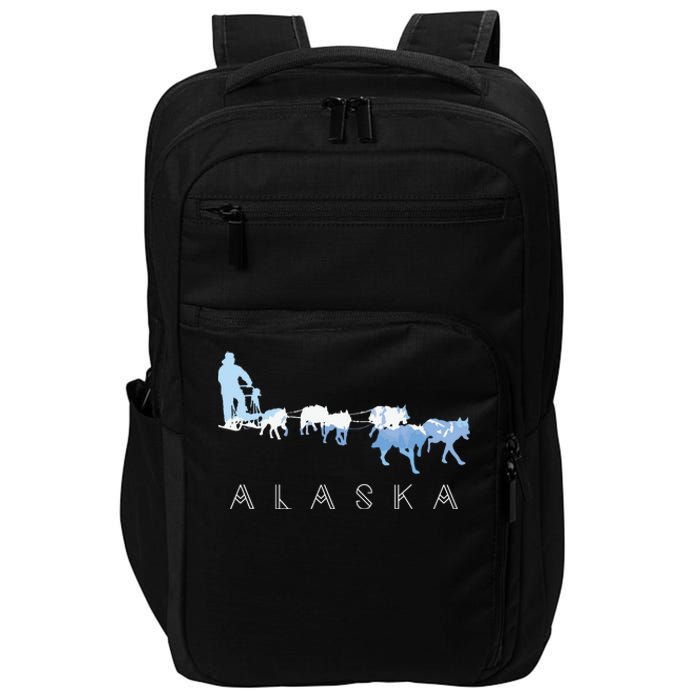 Alaska Sled Dogs Mushing Sled Dog Team Snow Mountain Scene Impact Tech Backpack