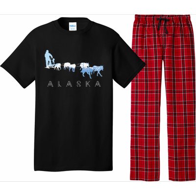 Alaska Sled Dogs Mushing Sled Dog Team Snow Mountain Scene Pajama Set