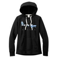 Alaska Sled Dogs Mushing Sled Dog Team Snow Mountain Scene Women's Fleece Hoodie