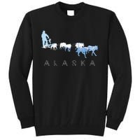 Alaska Sled Dogs Mushing Sled Dog Team Snow Mountain Scene Tall Sweatshirt