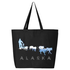 Alaska Sled Dogs Mushing Sled Dog Team Snow Mountain Scene 25L Jumbo Tote