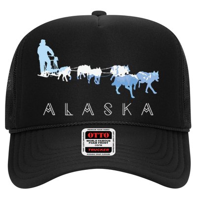 Alaska Sled Dogs Mushing Sled Dog Team Snow Mountain Scene Trucker Hat