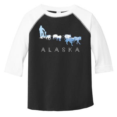 Alaska Sled Dogs Mushing Sled Dog Team Snow Mountain Scene Toddler Fine Jersey T-Shirt