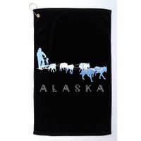 Alaska Sled Dogs Mushing Sled Dog Team Snow Mountain Scene Golf Towel