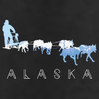 Alaska Sled Dogs Mushing Sled Dog Team Snow Mountain Scene Golf Towel