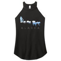 Alaska Sled Dogs Mushing Sled Dog Team Snow Mountain Scene Women's Perfect Tri Rocker Tank