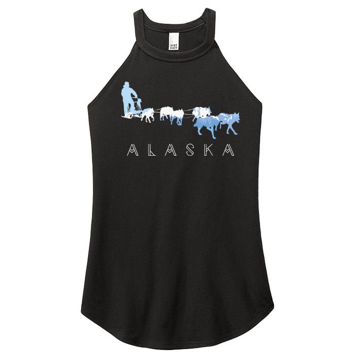 Alaska Sled Dogs Mushing Sled Dog Team Snow Mountain Scene Women's Perfect Tri Rocker Tank