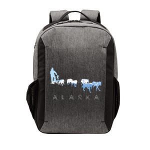 Alaska Sled Dogs Mushing Sled Dog Team Snow Mountain Scene Vector Backpack