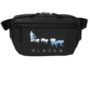 Alaska Sled Dogs Mushing Sled Dog Team Snow Mountain Scene Crossbody Pack