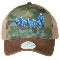 Alaska Sled Dogs Mushing Team Snow Sledding Mountain Scene Legacy Tie Dye Trucker Hat