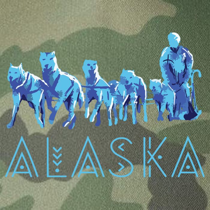Alaska Sled Dogs Mushing Team Snow Sledding Mountain Scene Legacy Tie Dye Trucker Hat