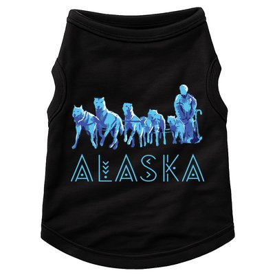 Alaska Sled Dogs Mushing Team Snow Sledding Mountain Scene Doggie Tank