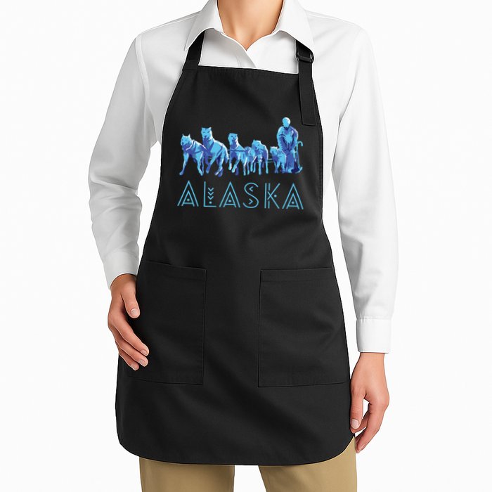 Alaska Sled Dogs Mushing Team Snow Sledding Mountain Scene Apron