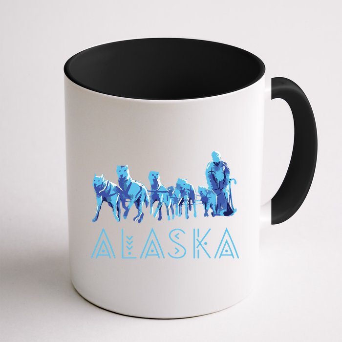 Alaska Sled Dogs Mushing Team Snow Sledding Mountain Scene Mug
