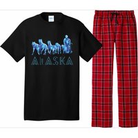 Alaska Sled Dogs Mushing Team Snow Sledding Mountain Scene Pajama Set