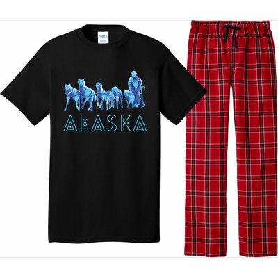 Alaska Sled Dogs Mushing Team Snow Sledding Mountain Scene Pajama Set