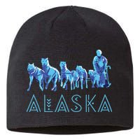 Alaska Sled Dogs Mushing Team Snow Sledding Mountain Scene Sustainable Beanie