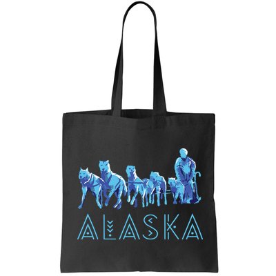 Alaska Sled Dogs Mushing Team Snow Sledding Mountain Scene Bag