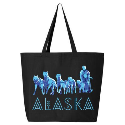 Alaska Sled Dogs Mushing Team Snow Sledding Mountain Scene 25L Jumbo Tote