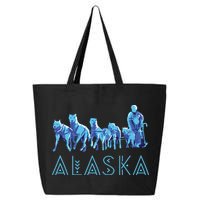Alaska Sled Dogs Mushing Team Snow Sledding Mountain Scene 25L Jumbo Tote