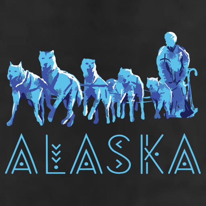 Alaska Sled Dogs Mushing Team Snow Sledding Mountain Scene 25L Jumbo Tote