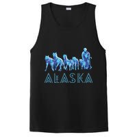 Alaska Sled Dogs Mushing Team Snow Sledding Mountain Scene PosiCharge Competitor Tank