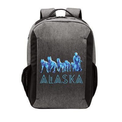 Alaska Sled Dogs Mushing Team Snow Sledding Mountain Scene Vector Backpack