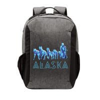 Alaska Sled Dogs Mushing Team Snow Sledding Mountain Scene Vector Backpack