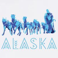 Alaska Sled Dogs Mushing Team Snow Sledding Mountain Scene Garment-Dyed Sweatshirt