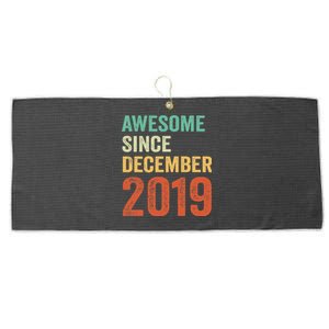 Awesome Since December 2019 3rd Birthday 3 Years Old Gift Large Microfiber Waffle Golf Towel