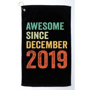 Awesome Since December 2019 3rd Birthday 3 Years Old Gift Platinum Collection Golf Towel