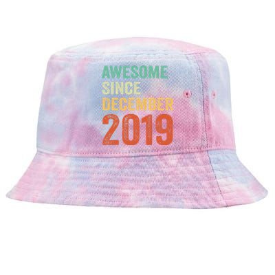 Awesome Since December 2019 3rd Birthday 3 Years Old Gift Tie-Dyed Bucket Hat