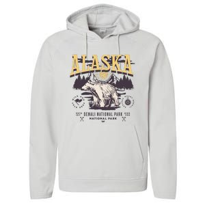 Alaska Sweatshirt Denali National Park Preppy Performance Fleece Hoodie