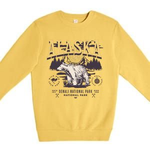 Alaska Sweatshirt Denali National Park Preppy Premium Crewneck Sweatshirt