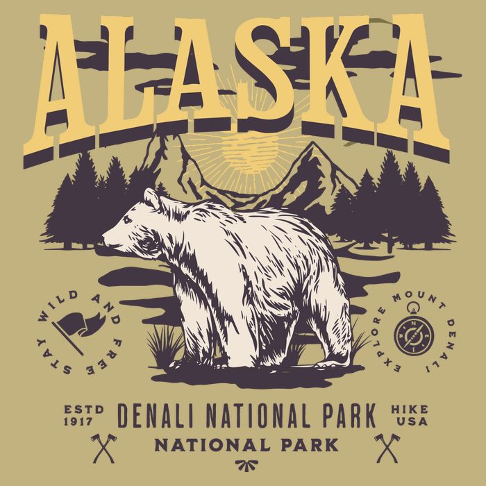 Alaska Sweatshirt Denali National Park Preppy Cooling Performance Crew T-Shirt