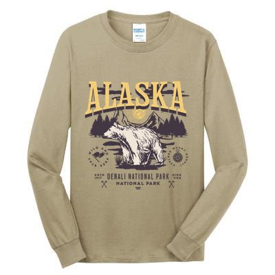 Alaska Sweatshirt Denali National Park Preppy Tall Long Sleeve T-Shirt