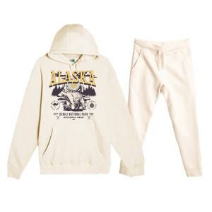 Alaska Sweatshirt Denali National Park Preppy Premium Hooded Sweatsuit Set