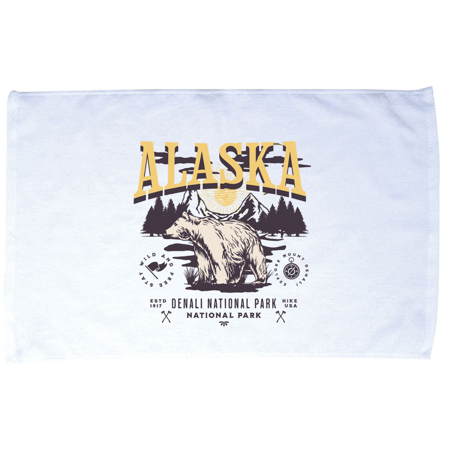 Alaska Sweatshirt Denali National Park Preppy Microfiber Hand Towel