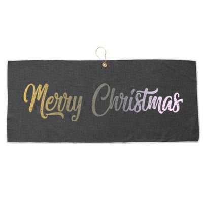 A Simple Design For Merry Christmas Large Microfiber Waffle Golf Towel