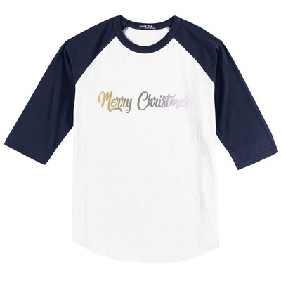 A Simple Design For Merry Christmas Baseball Sleeve Shirt