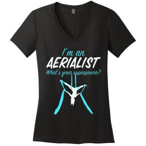 Aerial Silks Dancer Aerialist Air Yoga Acrobatics Women Gift Women's V-Neck T-Shirt