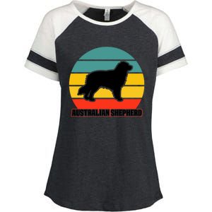 Australian Shepherd Dog Lover Graphic Enza Ladies Jersey Colorblock Tee