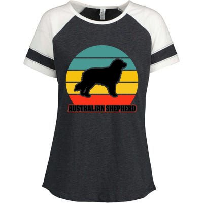 Australian Shepherd Dog Lover Graphic Enza Ladies Jersey Colorblock Tee