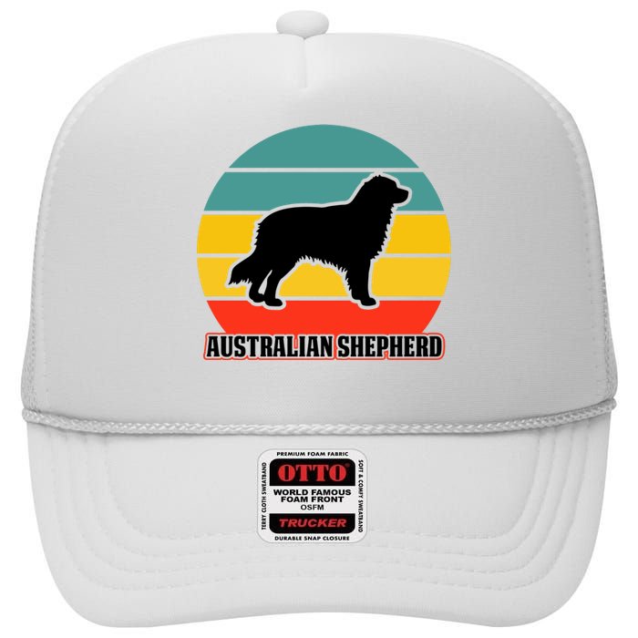 Australian Shepherd Dog Lover Graphic High Crown Mesh Back Trucker Hat