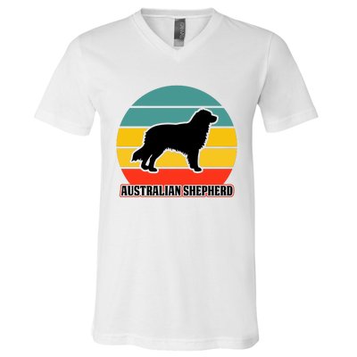 Australian Shepherd Dog Lover Graphic V-Neck T-Shirt