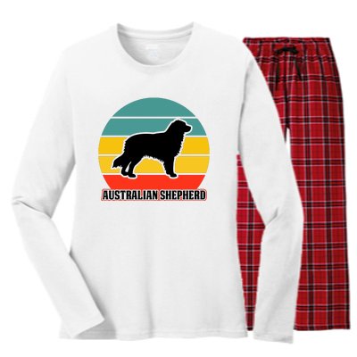 Australian Shepherd Dog Lover Graphic Women's Long Sleeve Flannel Pajama Set 