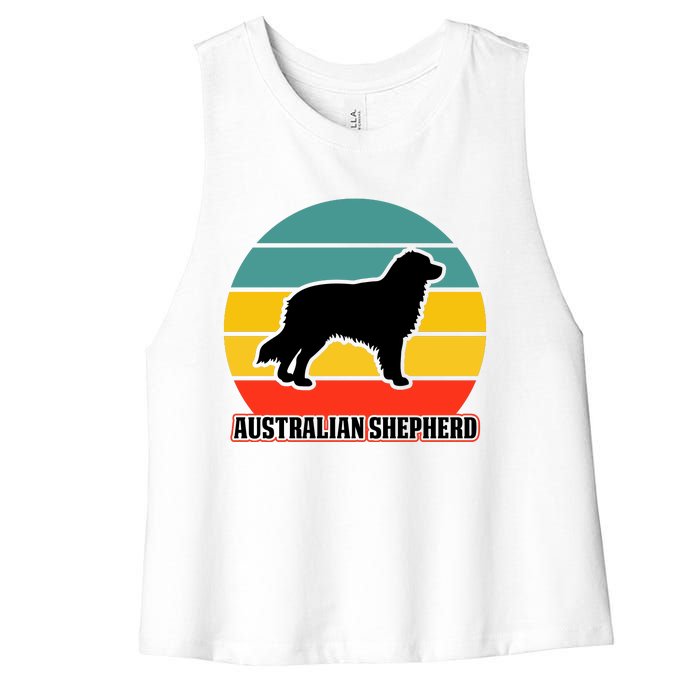 Australian Shepherd Dog Lover Graphic Women's Racerback Cropped Tank