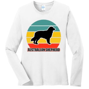 Australian Shepherd Dog Lover Graphic Ladies Long Sleeve Shirt